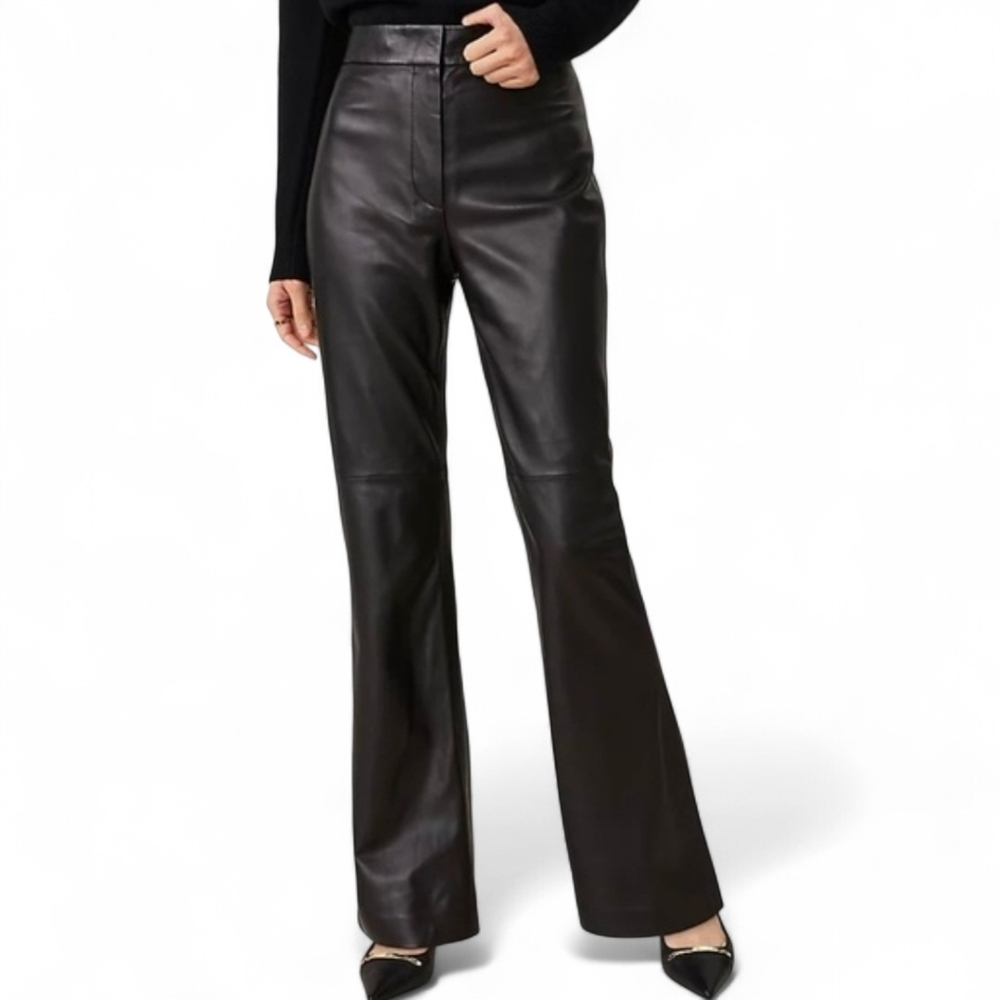Siena Studio Geniune‎ Leather High Rise Black Pants Size 4